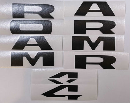 Premium Cast Vinyl Decal Letter Inlays for 2019-2026 RAM Doors