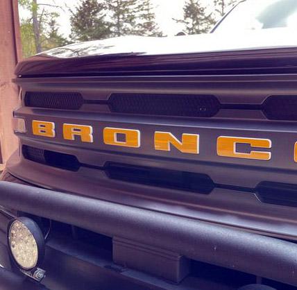 Premium Cast Vinyl Decal Letter Inlays for 2020-2026 Bronco/Bronco Sport Grille