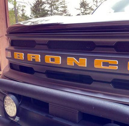 Premium Cast Vinyl Decal Letter Inlays for 2020-2026 Bronco/Bronco Sport Grille
