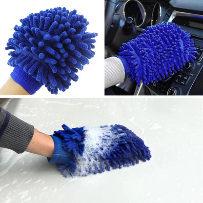 Premium Chenille Car Wash Gloves (2-Pack) | Scratch-Free | Super Absorbent | 3 Colors