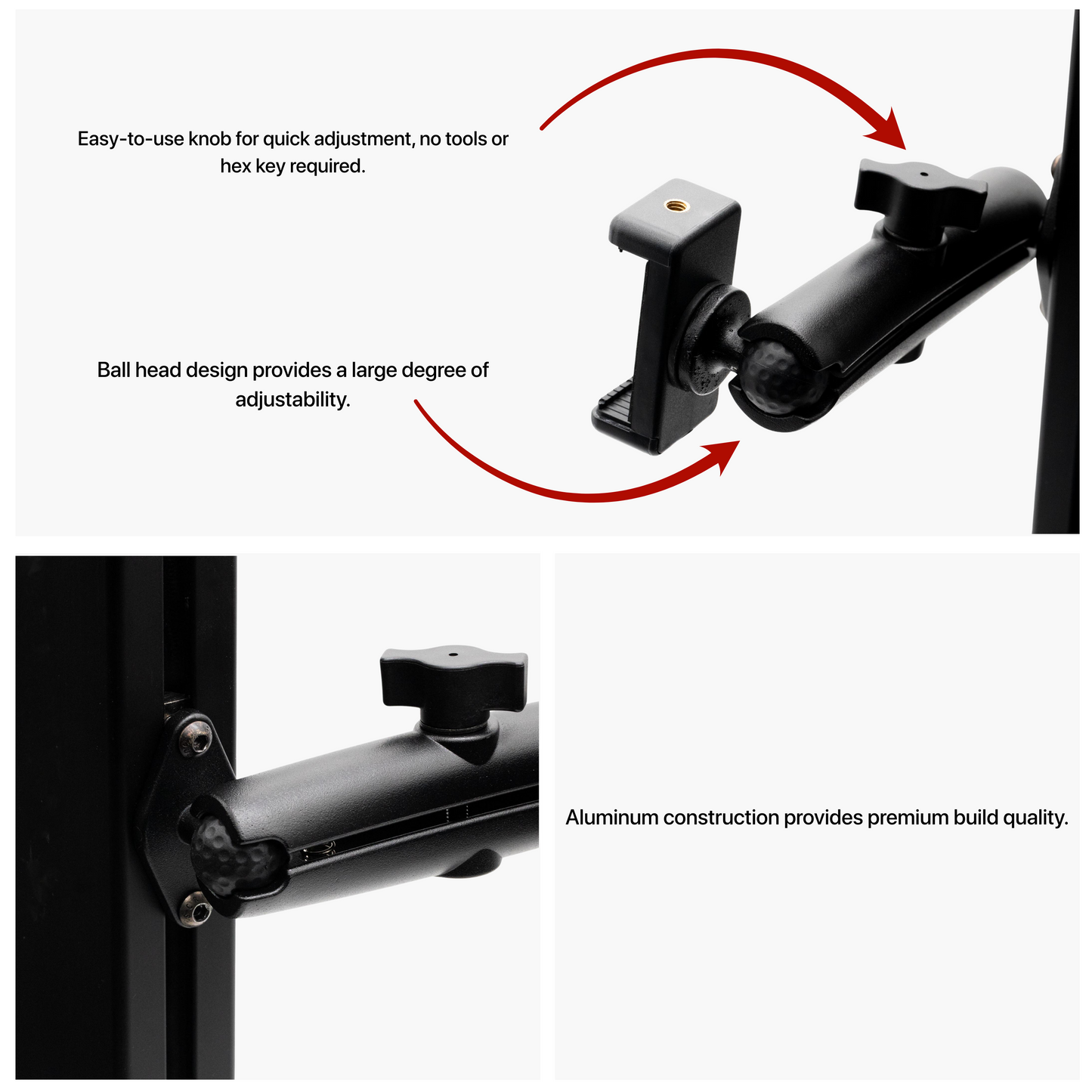 Phone Mount with Premium Articulating Aluminum Arm