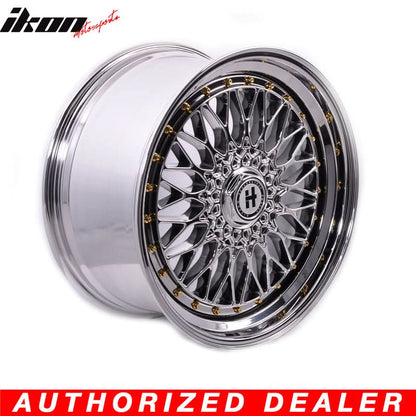 19x9.5 Hayame Wheel Rim Full Platinum & Gold Rivets 5x114.3 5x100 x4