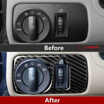 Real Carbon Fiber Headlight Switch Trim Overlay | Mustang 2005-2009