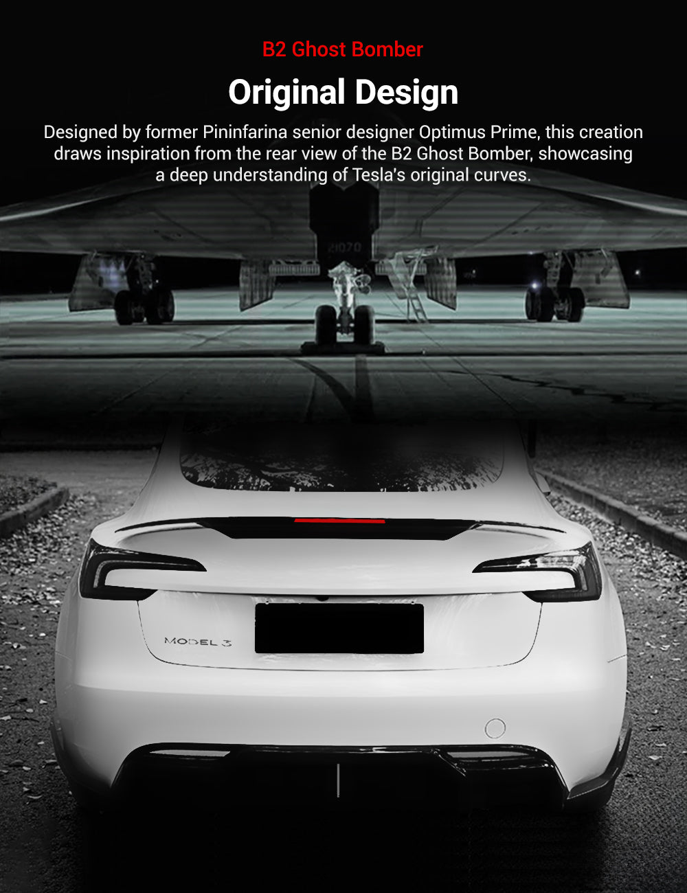 Rear Led Spoiler for Model 3 Highland / Model Y | TESERY