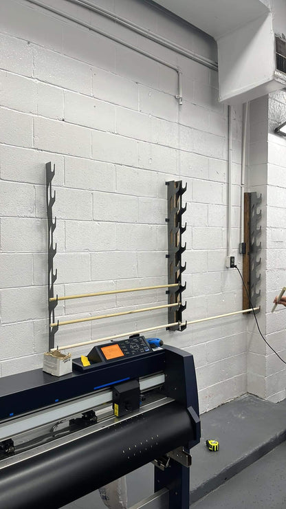 Wall-Mounted Vinyl, Tint, Paper & Cloth Wrap Rack - Modular Storage | Martin Metalwork"