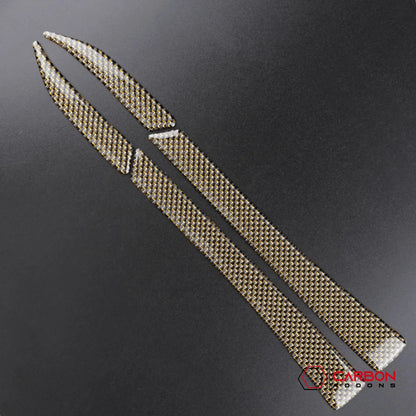 Carbon Fiber Rear View Mirror Trim Overlay For Mustang 2015-2023