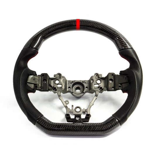 Racing Art [15-21 WRX/STI] Carbon Fiber Steering Wheel - Leather/Suede