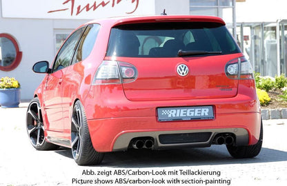 Rieger VW Golf 5 Rear Skirt Extension - Black ABS