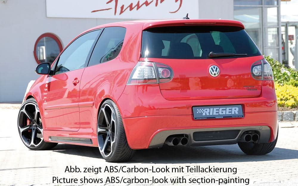 Rieger VW Golf 5 Rear Skirt Extension - Black ABS