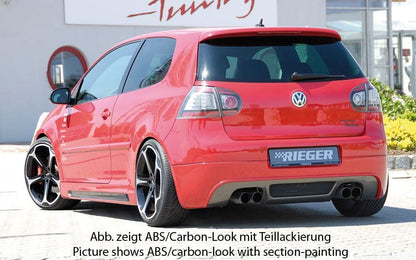 Rieger VW Golf 5 Rear Skirt Extension - Black ABS