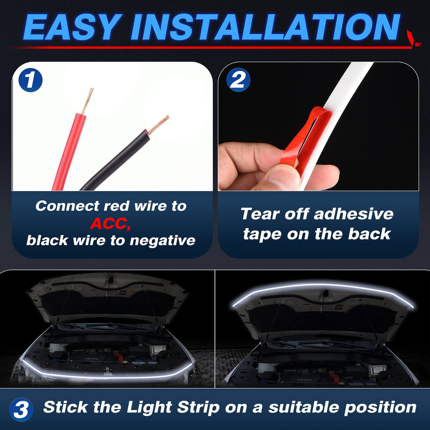 LED Strip Light For Car Hood