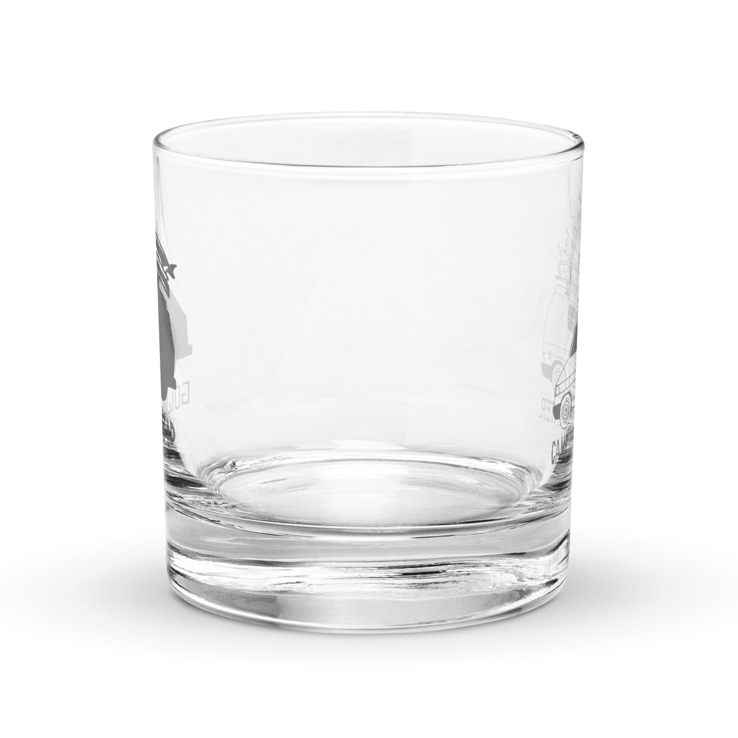 "Camp First, Work Later" Eurovan Rocks Glass