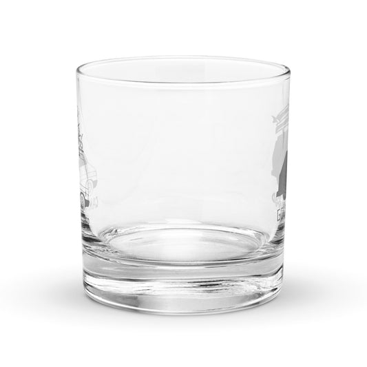 "Camp First, Work Later" Eurovan Rocks Glass