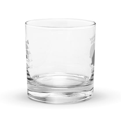 "Camp First, Work Later" Vanagon Rocks Glass