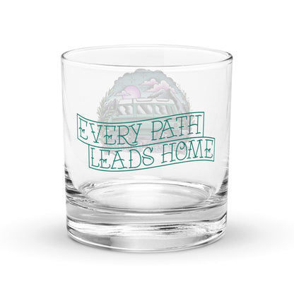 Every Path Leads Home Rocks Glass