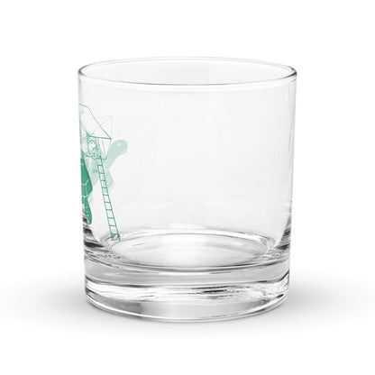 Tin-Top Turtle Rocks Glass