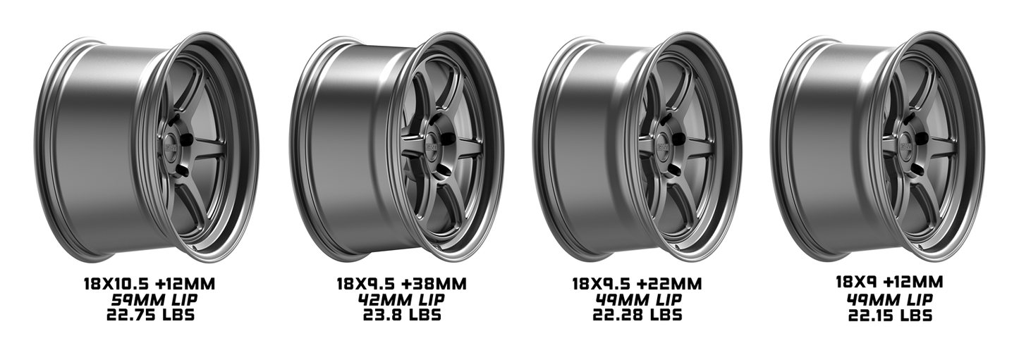 *ROKU - Matte Grey with Bright Machined Lip (18X9 | 5X100 | 12 | K14G-189016+12)