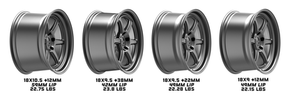 *ROKU - Matte Grey with Bright Machined Lip (18X9 | 5X100 | 12 | K14G-189016+12)