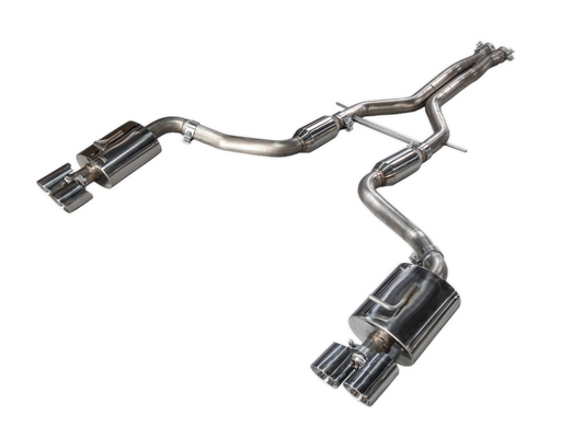 AWE Tuning Touring Edition Performance Exhaust System for 970 Panamera Turbo - Polished Silver Tips 3010-42022