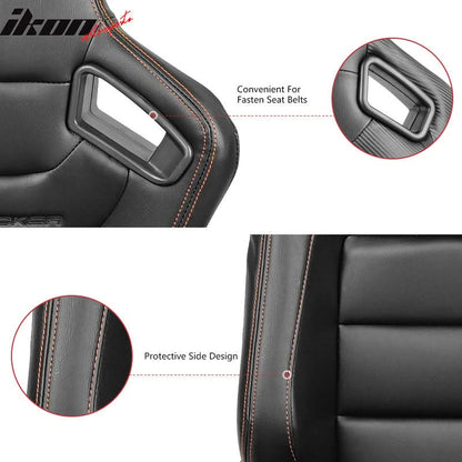 Universal Reclinable Left Driver Side Racing Seat Dual Slider