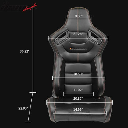 Universal Reclinable Right Passenger Side Racing Seat Dual Slider