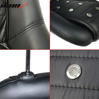Mid-Sized Classic Black Faux Bucket Seat w/ Slidersin Leather PU