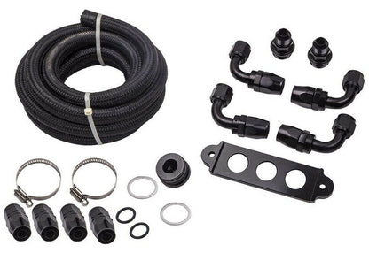 ATK Honda Civic Acura Integra battery location oil catch can internal baffals with billet tie down 10an with AN hose kit