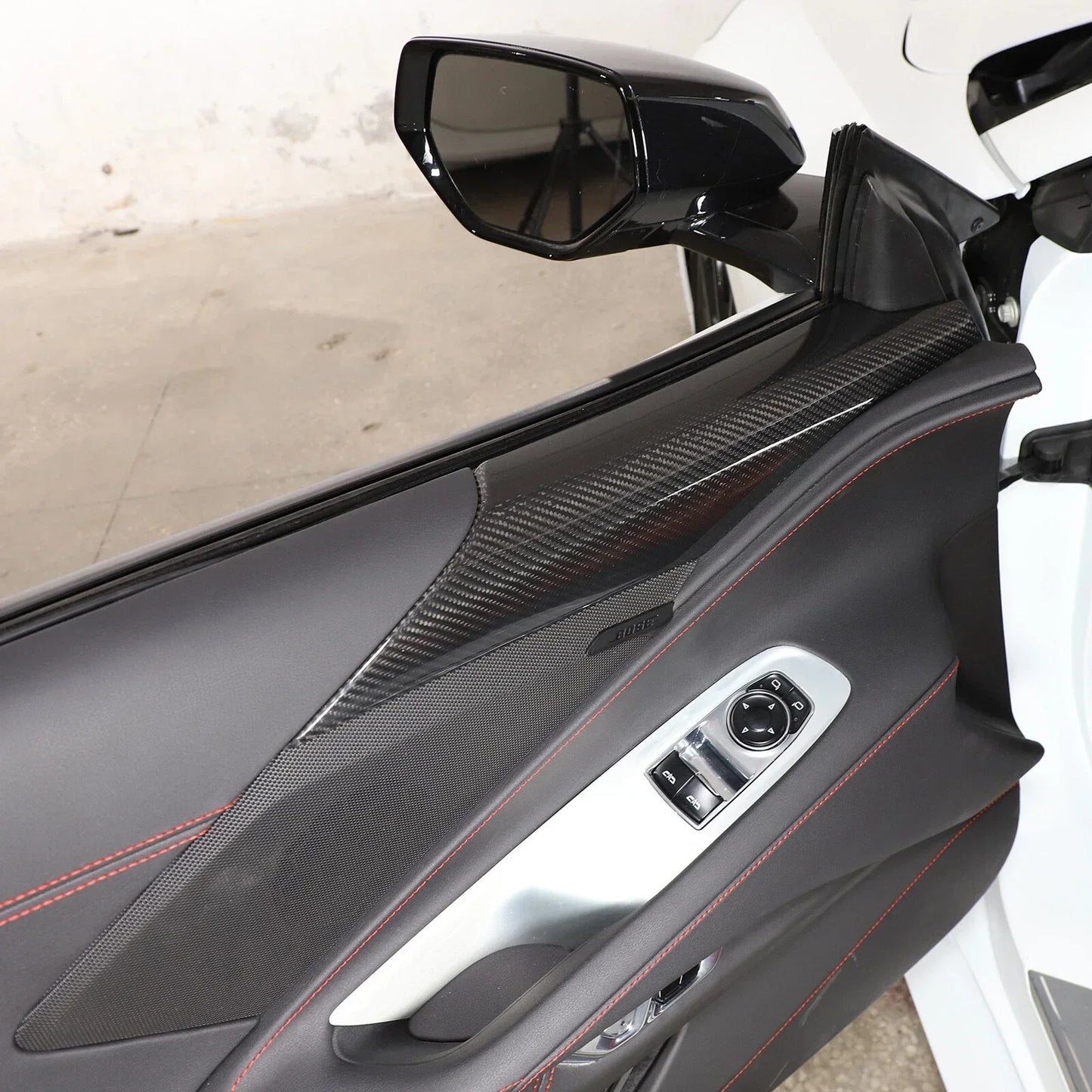 C8 Corvette Real Carbon Fiber Door Speaker Upper Trim Covers | Interior Upgrade (2020–2026)