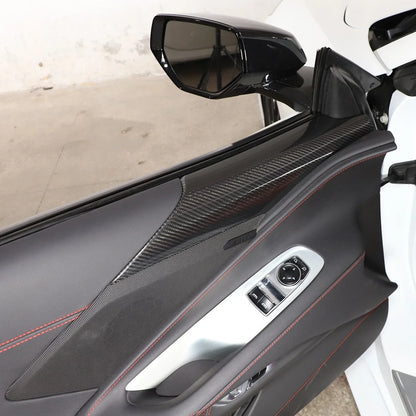 C8 Corvette Real Carbon Fiber Door Speaker Upper Trim Covers | Interior Upgrade (2020–2026)