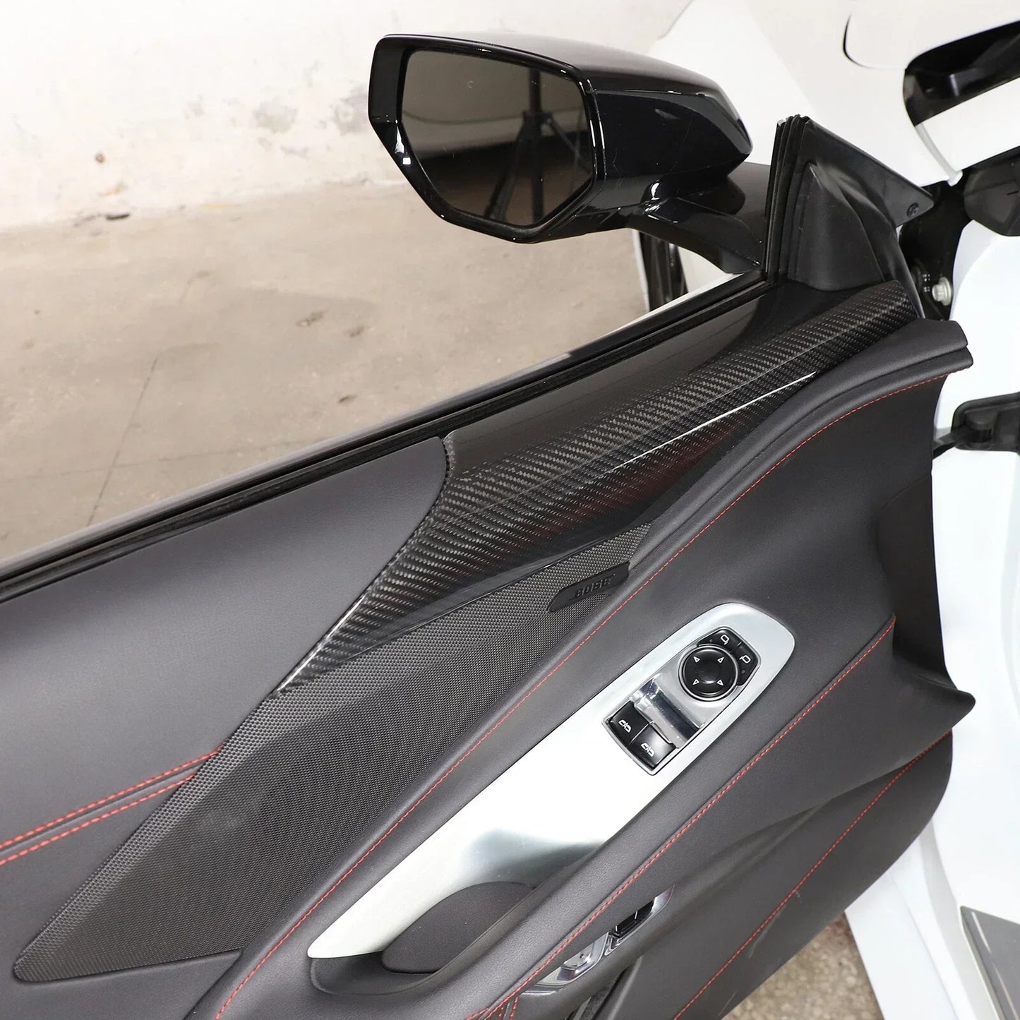 C8 Corvette Real Carbon Fiber Door Speaker Upper Trim Covers | Interior Upgrade (2020–2026)