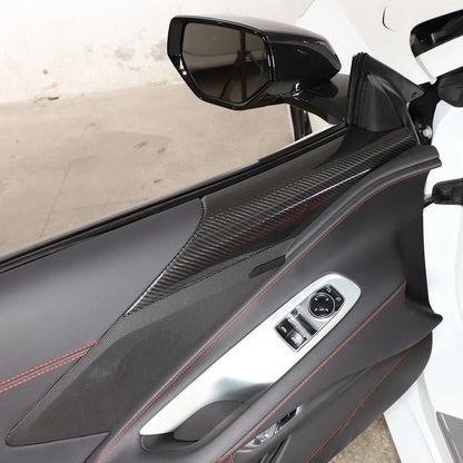 C8 Corvette Real Carbon Fiber Door Speaker Upper Trim Covers | Interior Upgrade (2020–2026)