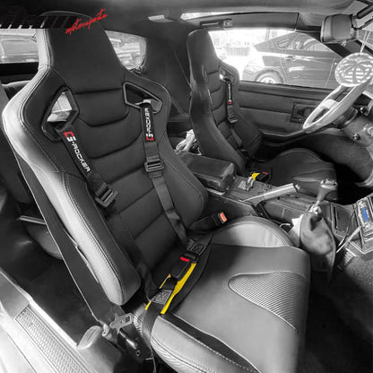 Universal Black 4 Point Buckle Racing Seat Belt Harness Nylon