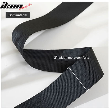 Universal Black 4 Point Buckle Racing Seat Belt Harness Nylon