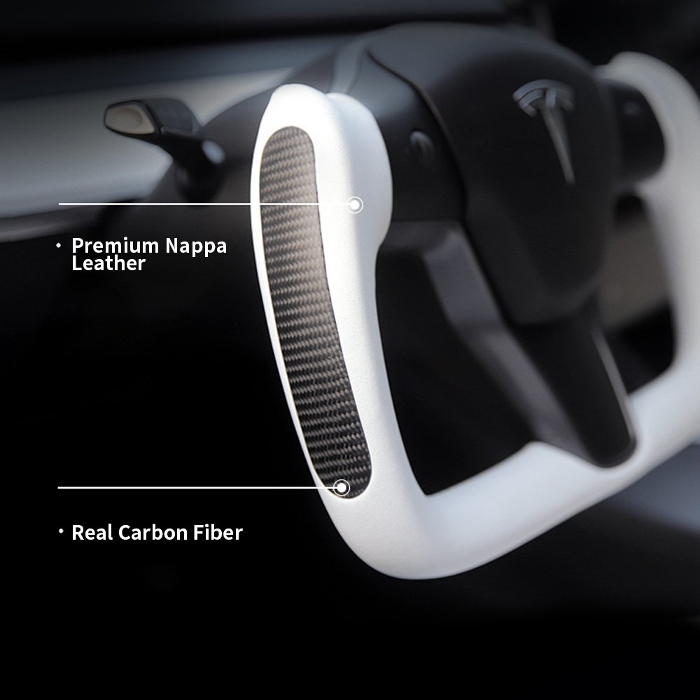 TESERY Yoke Carbon Fiber Steering Wheel for Model 3 / Y【Style 37】