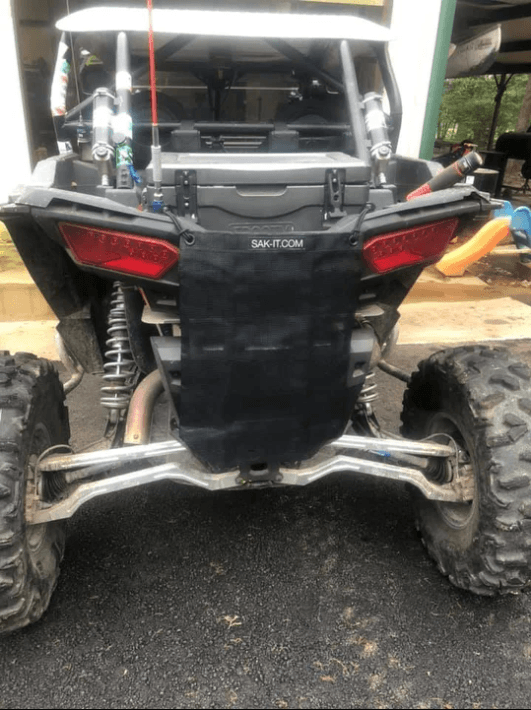 Scrap Sack on the back of a UTV