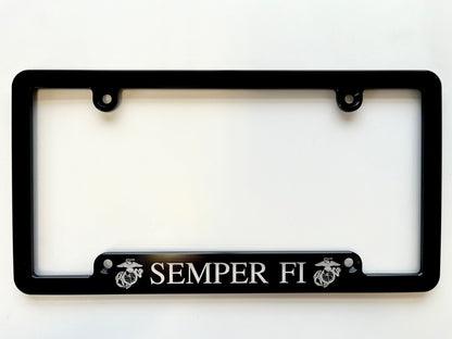 Semper Fi Marine Corps Billet Aluminum License Plate Frame