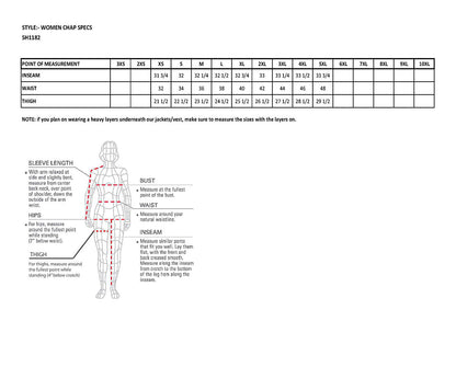 Milwaukee Leather SH1182 Women's Black Textile Motorcycle Riding Chaps with Tribal Embroidery