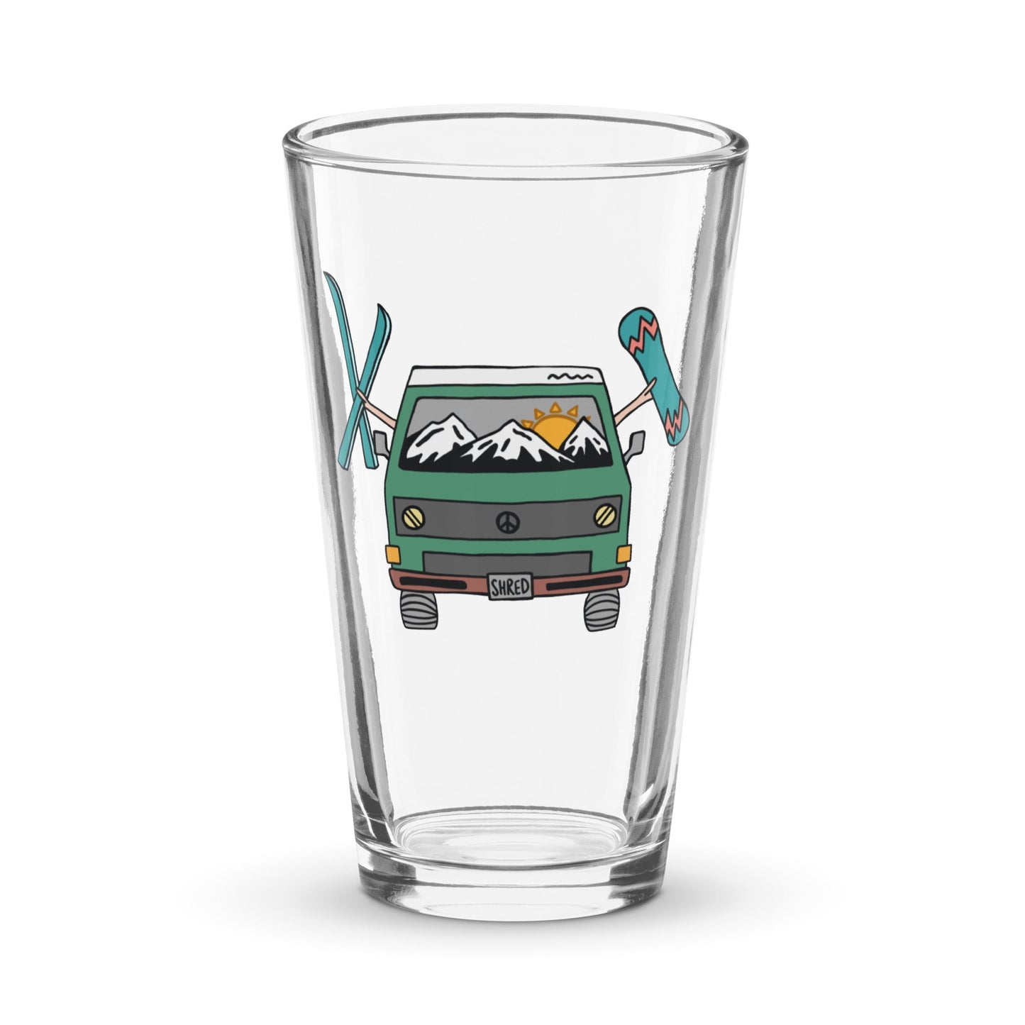 Shred Van Shaker Pint Glass