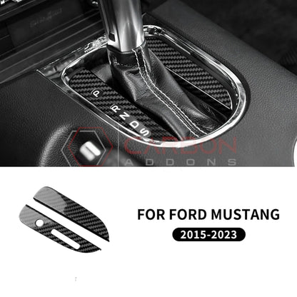 Carbon Fiber Automatic Gear Shift Bezel Cover for Mustang 2015-2023