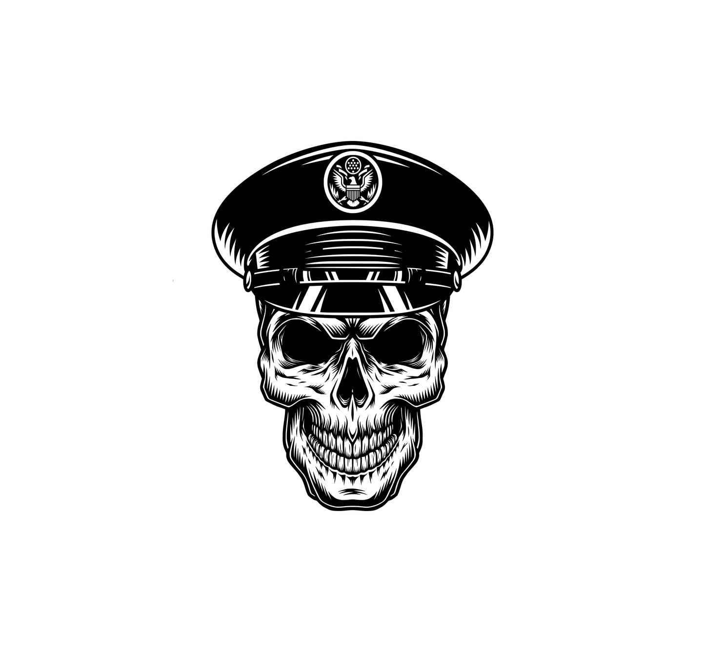 US Army Skull with hat Hood Graphic