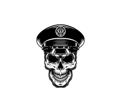 US Army Skull with hat Hood Graphic