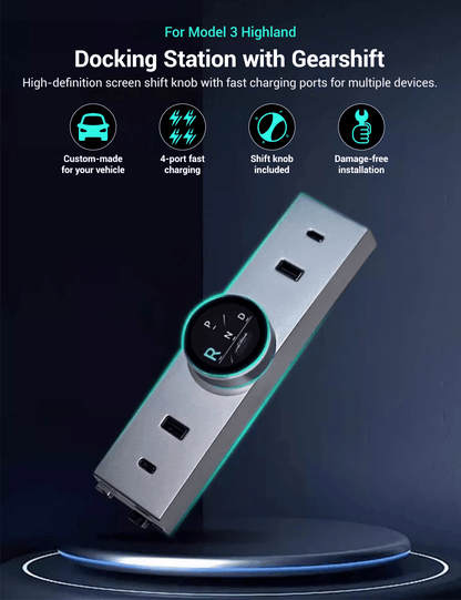Rotating Gear Shift Knob Dock for Model 3 Highland/Model Y Juniper | Ergonomic Design