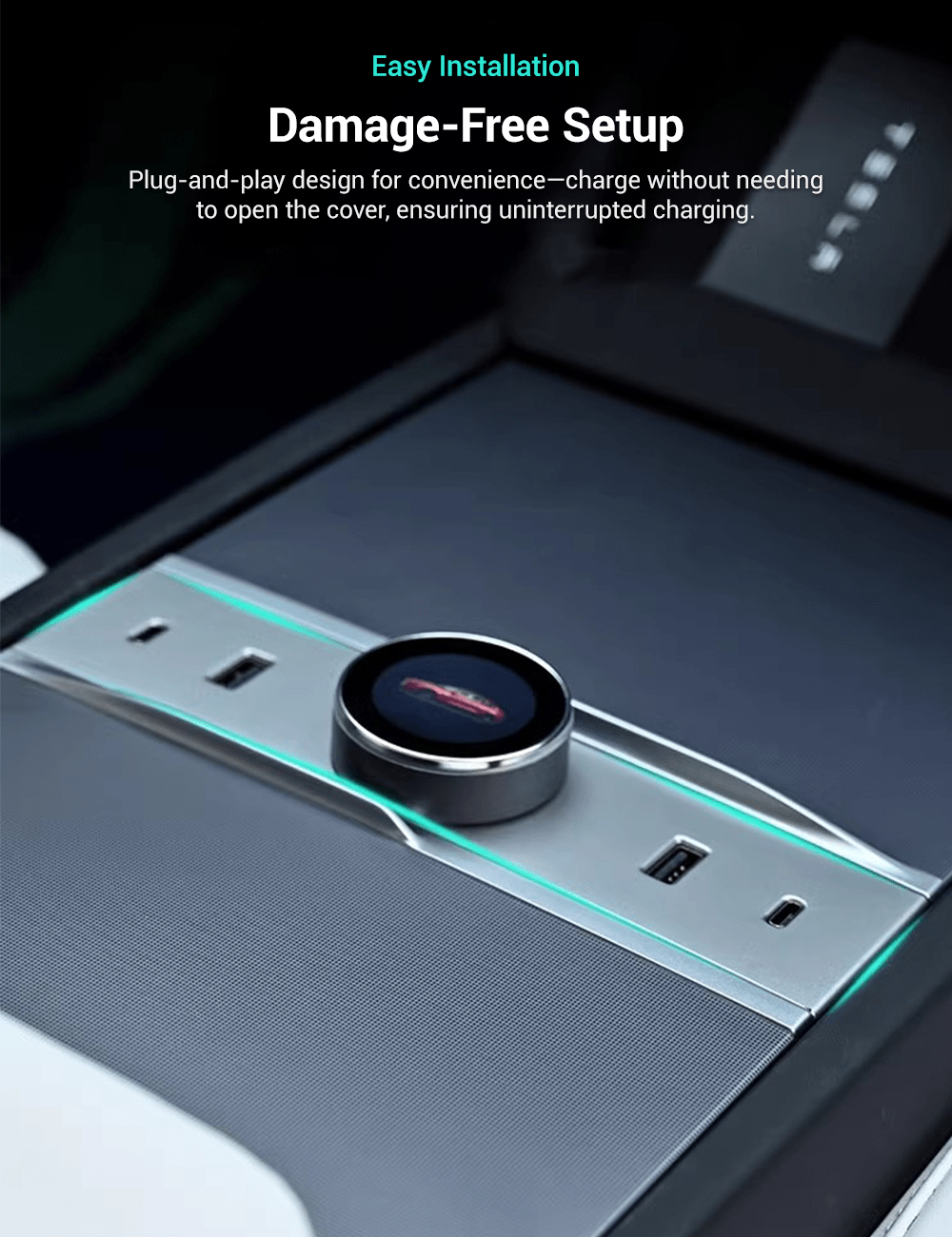 Rotating Gear Shift Knob Dock for Model 3 Highland/Model Y Juniper | Ergonomic Design