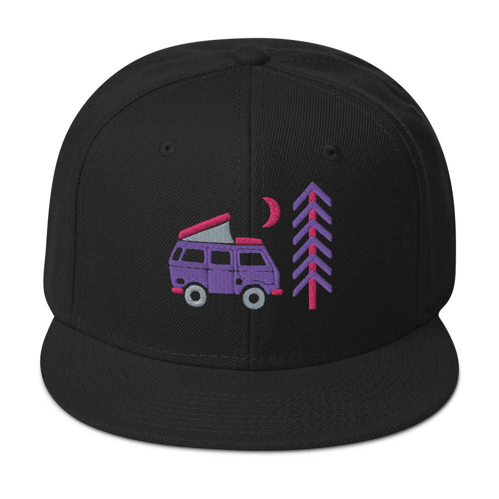 Go Outside Van & Moon Snapback Hat