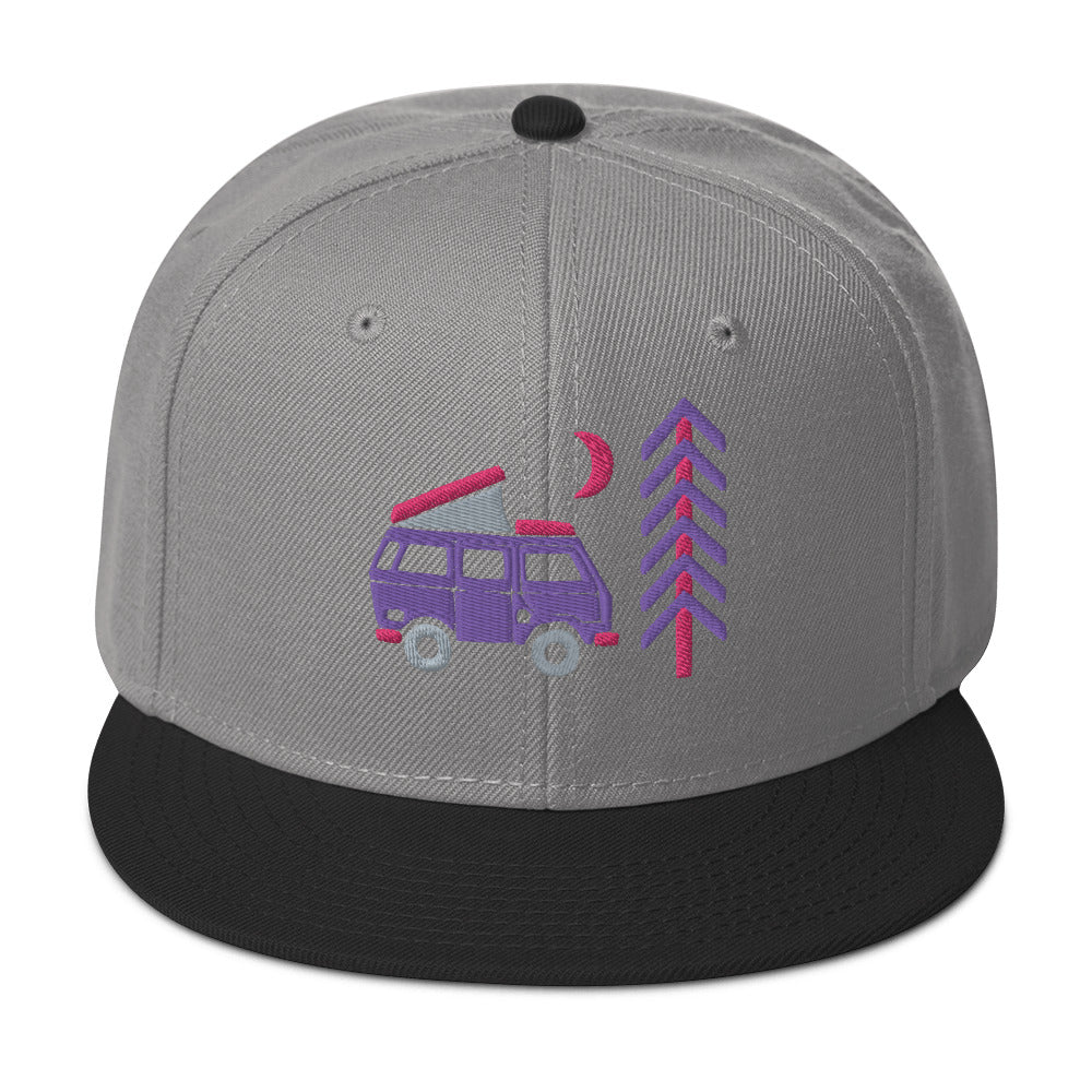 Go Outside Van & Moon Snapback Hat
