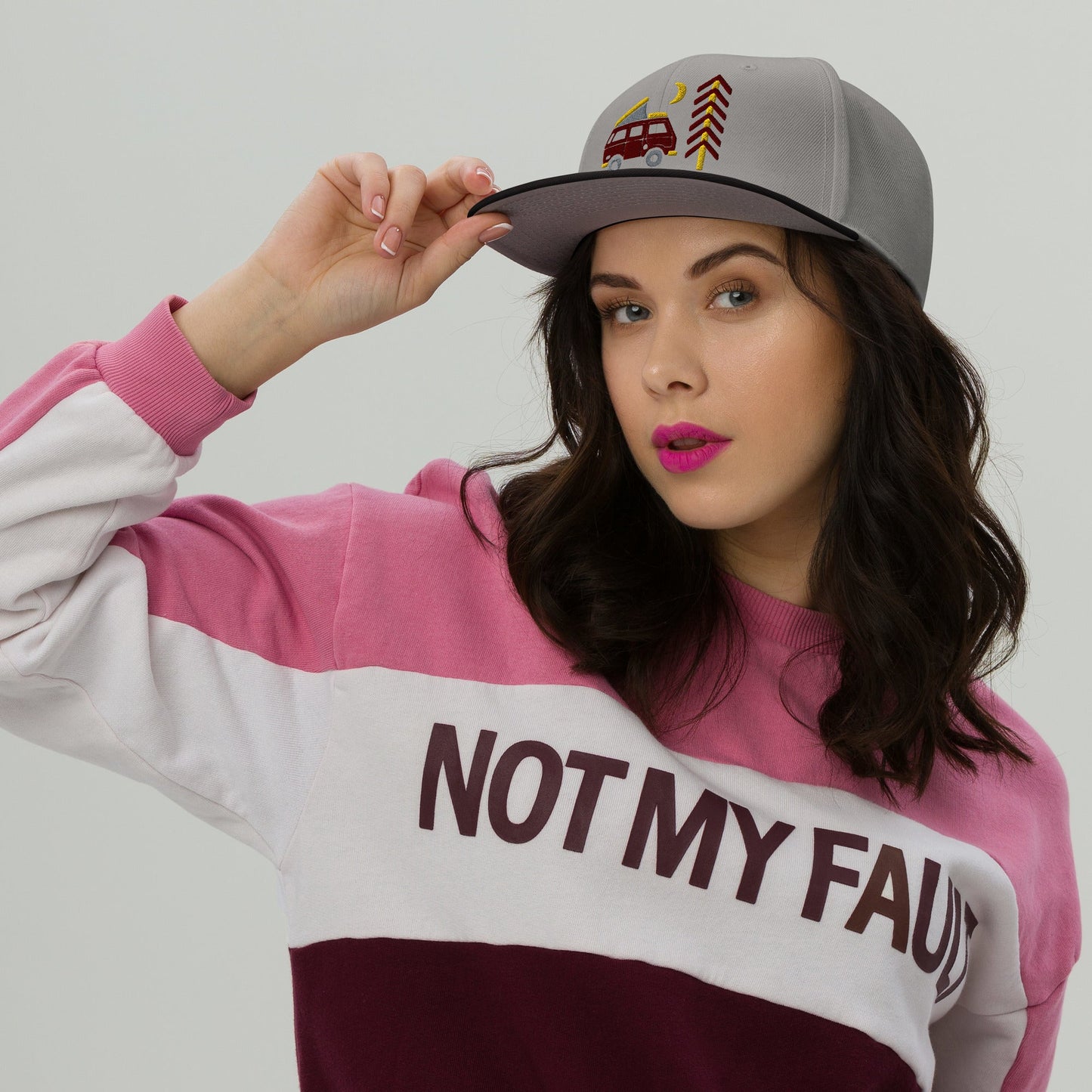 Go Outside Van & Moon Snapback Hat