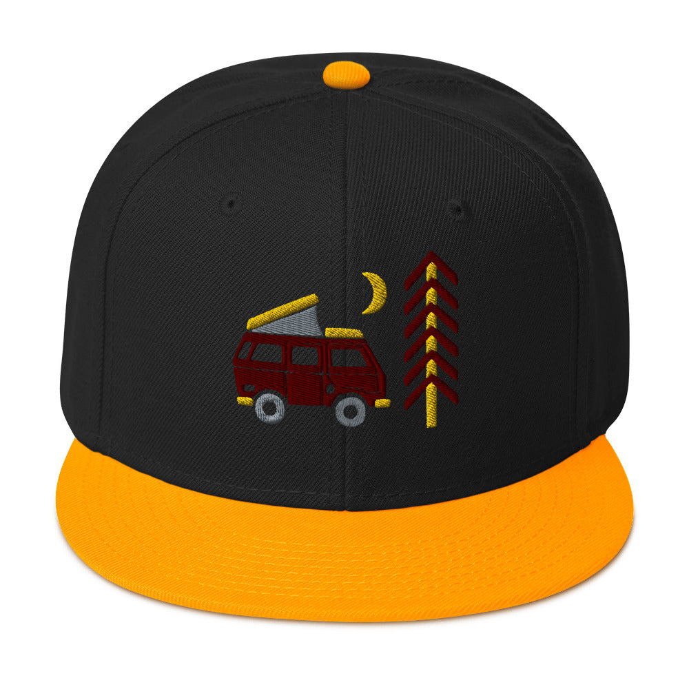 Go Outside Van & Moon Snapback Hat