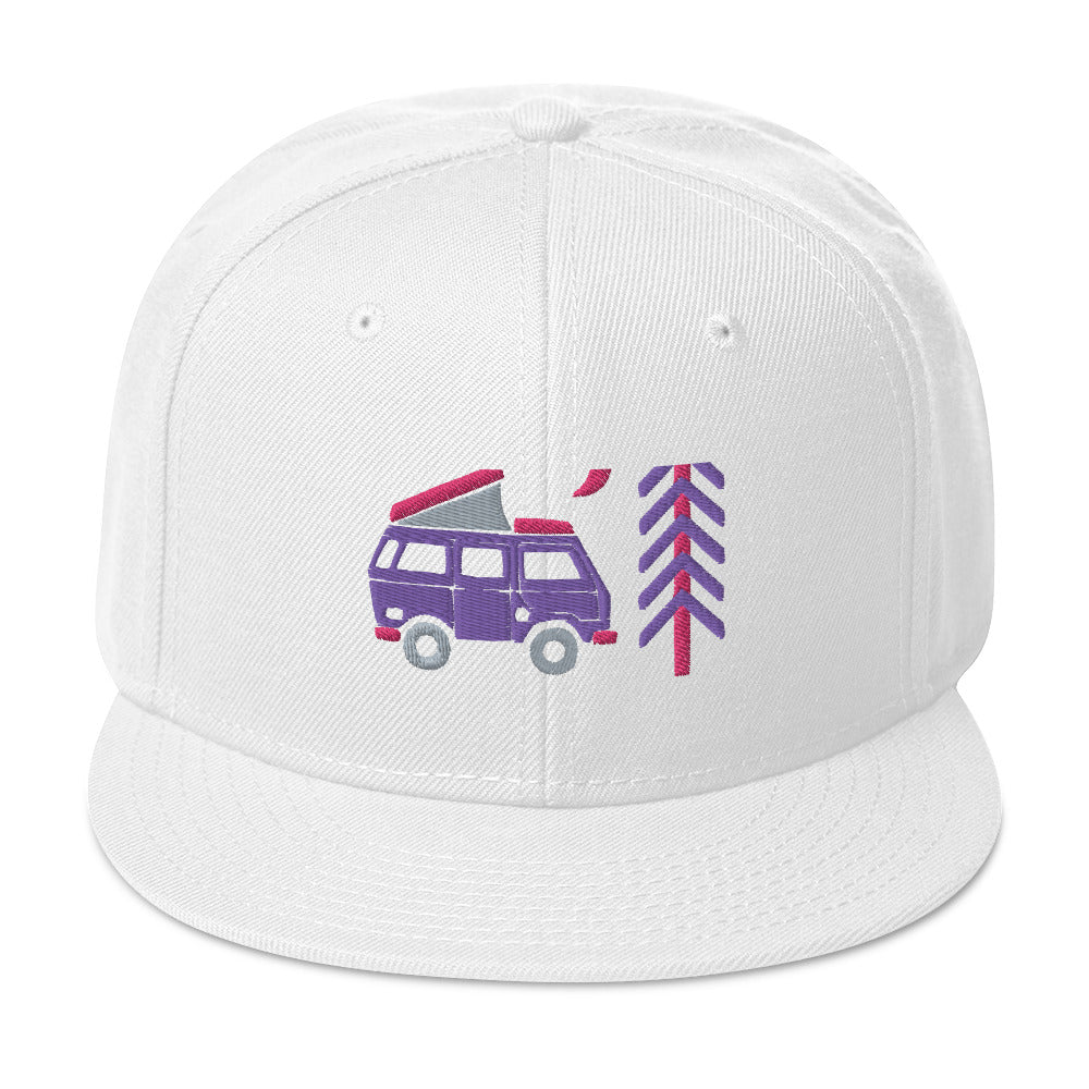 Go Outside Van & Moon Snapback Hat