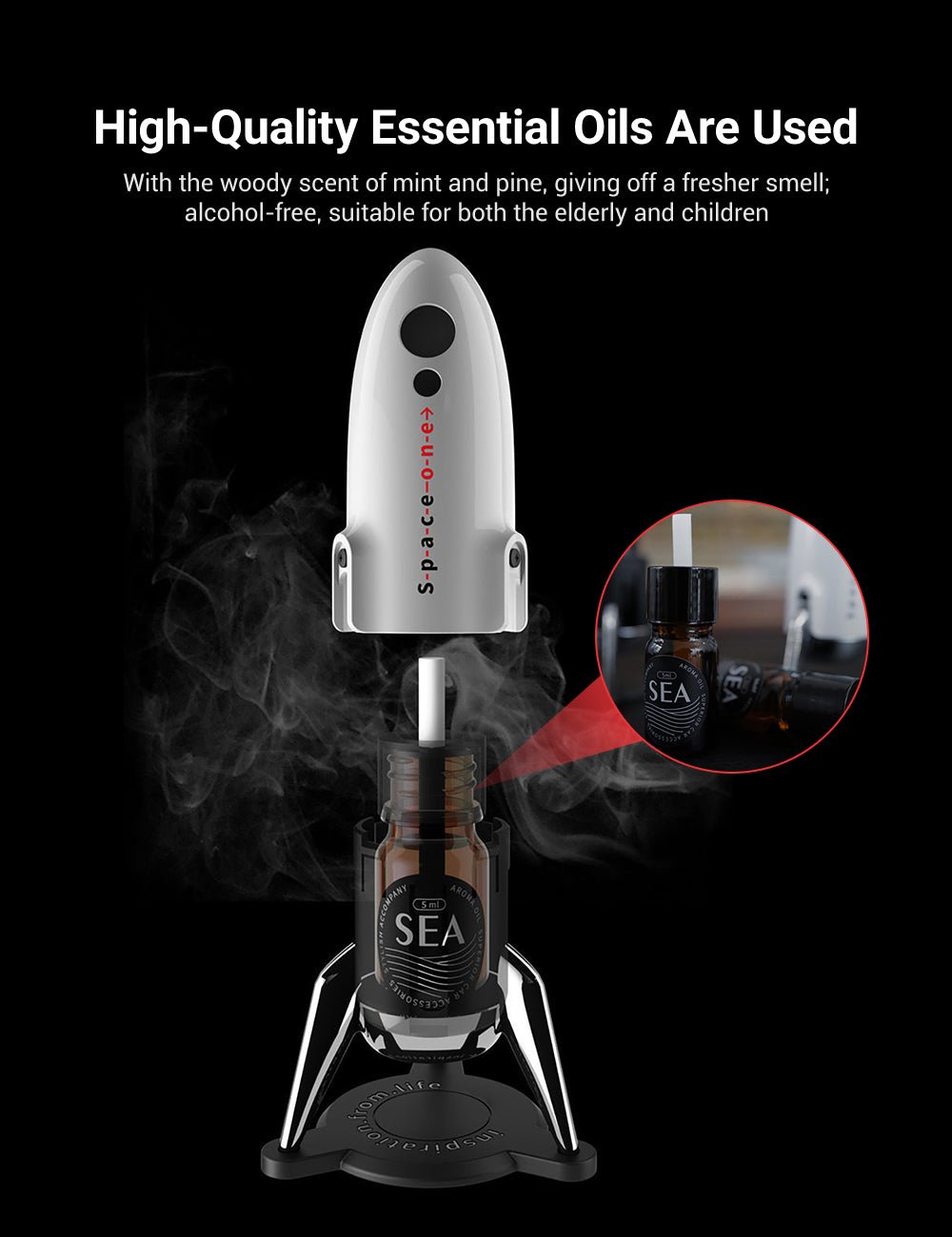 TESERY Space One Rocket Perfume Diffuser for Tesla
