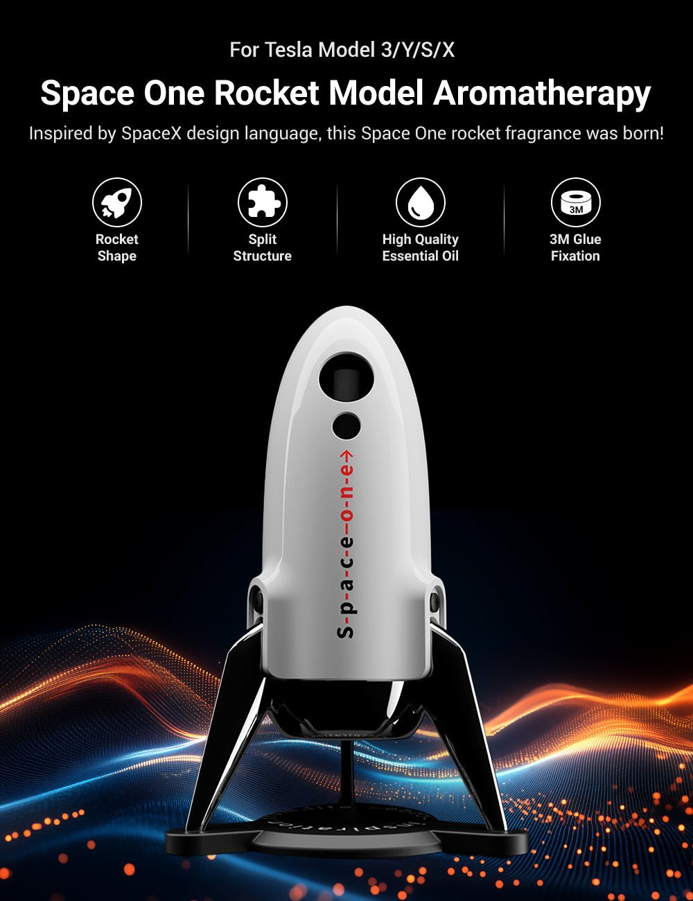 TESERY Space One Rocket Perfume Diffuser for Tesla